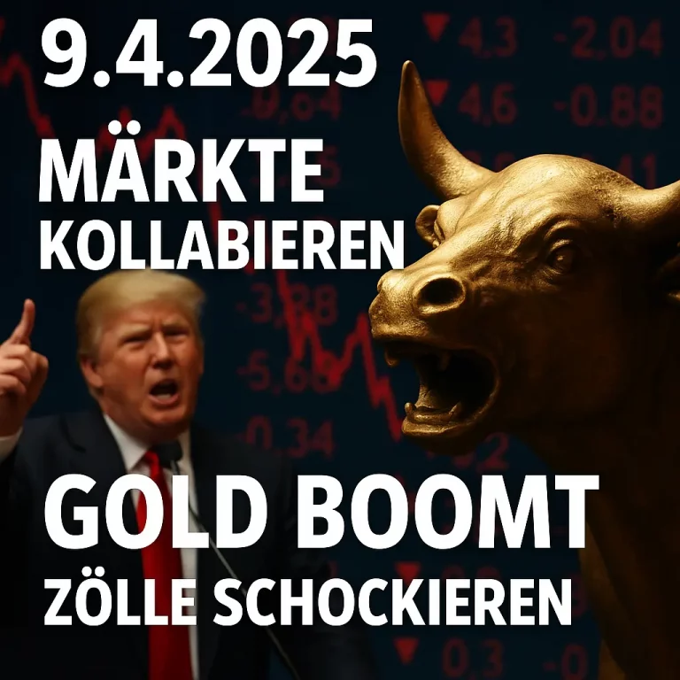 9.4.2025 Märkte im freien Fall – Gold explodiert, Zölle lähmen Weltwirtschaft